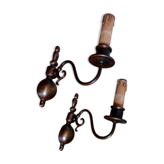 Appliques imitation chandelles couleur bronze patiné