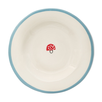 Assiette creuse motif champignon