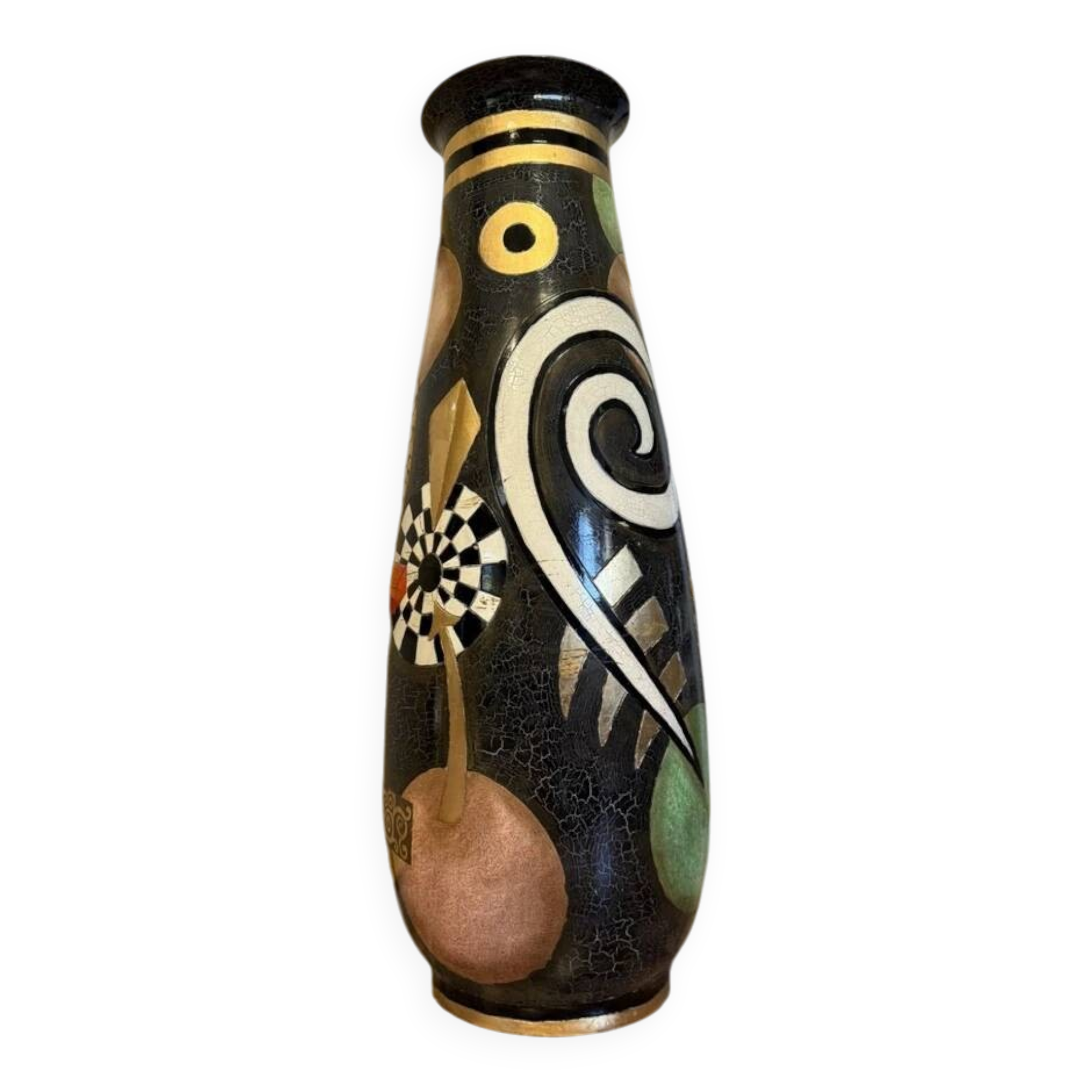 Based on Picasso's creations: glazed lacquered terracotta vase