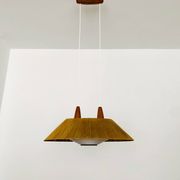 Raffia Bast and Teak Pendant Lamp from Temde