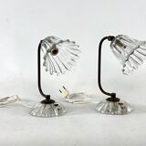 Art Deco, pair of Murano Glass table lamps, taly 1940s