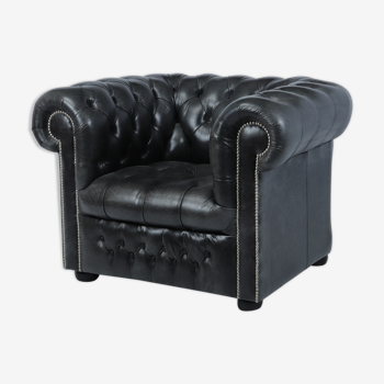 Fauteuil club boutonné Chesterfield en cuir