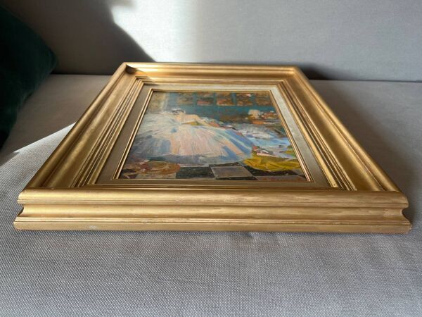 Le repos, huile sur toile marouflée sur carton signée Dassimov
