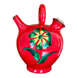 Pichet vernissé décor floral  Poët-Laval