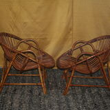 Paire de fauteuils en rotin