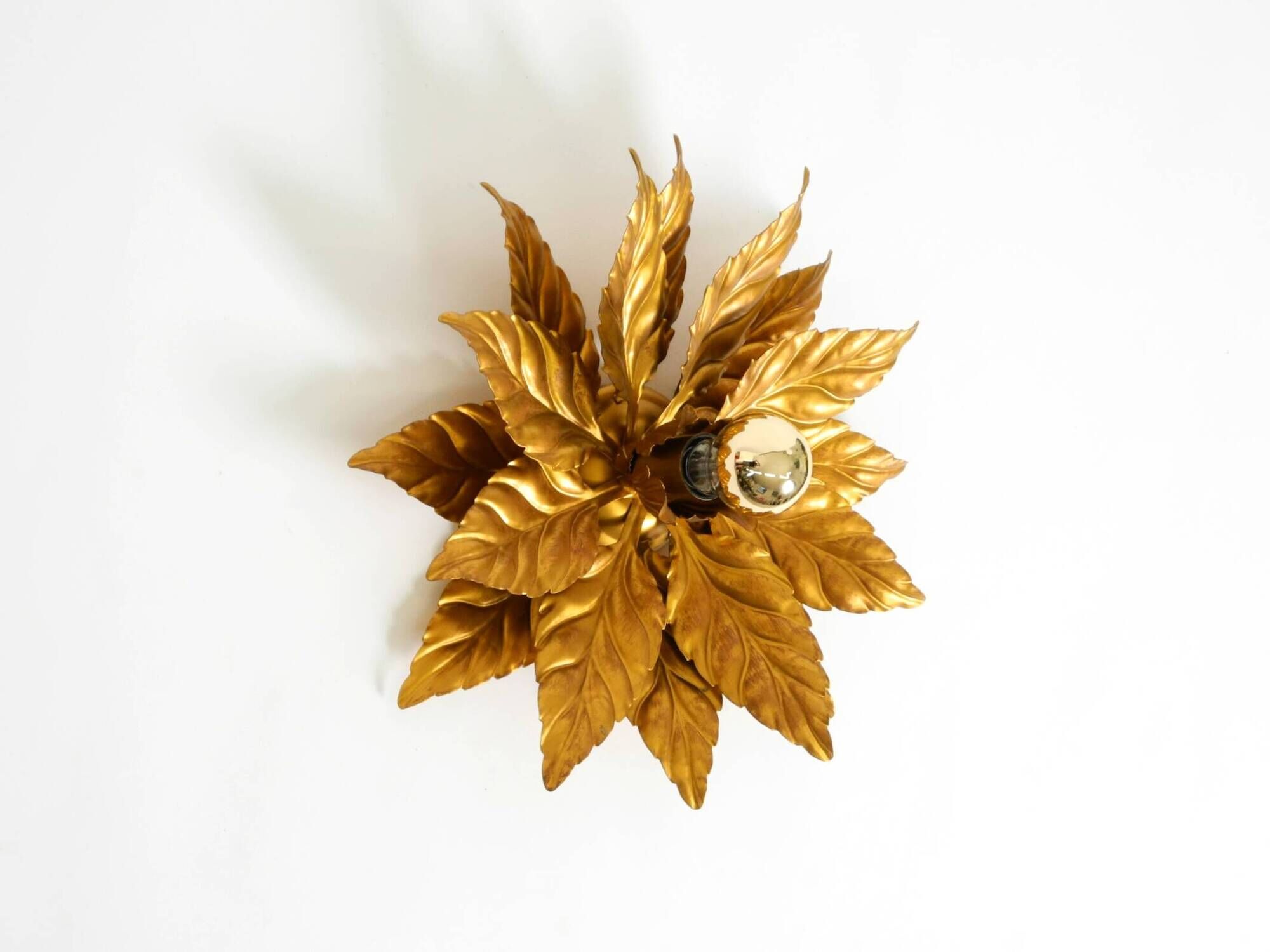 Rare large gold-plated Hans Kögl Florentine-style ceiling or wall lamp from