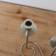 Vintage double candlestick in chrome metal – Spiral design