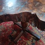 Vintage coffee table, tree-sliced pedestal table