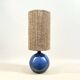 Vintage stoneware lamp by Colette Houtmann, 1980, raffia rope lampshade