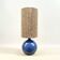Vintage stoneware lamp by Colette Houtmann, 1980, raffia rope lampshade