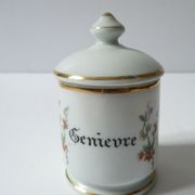 French porcelain genièvre spice pot