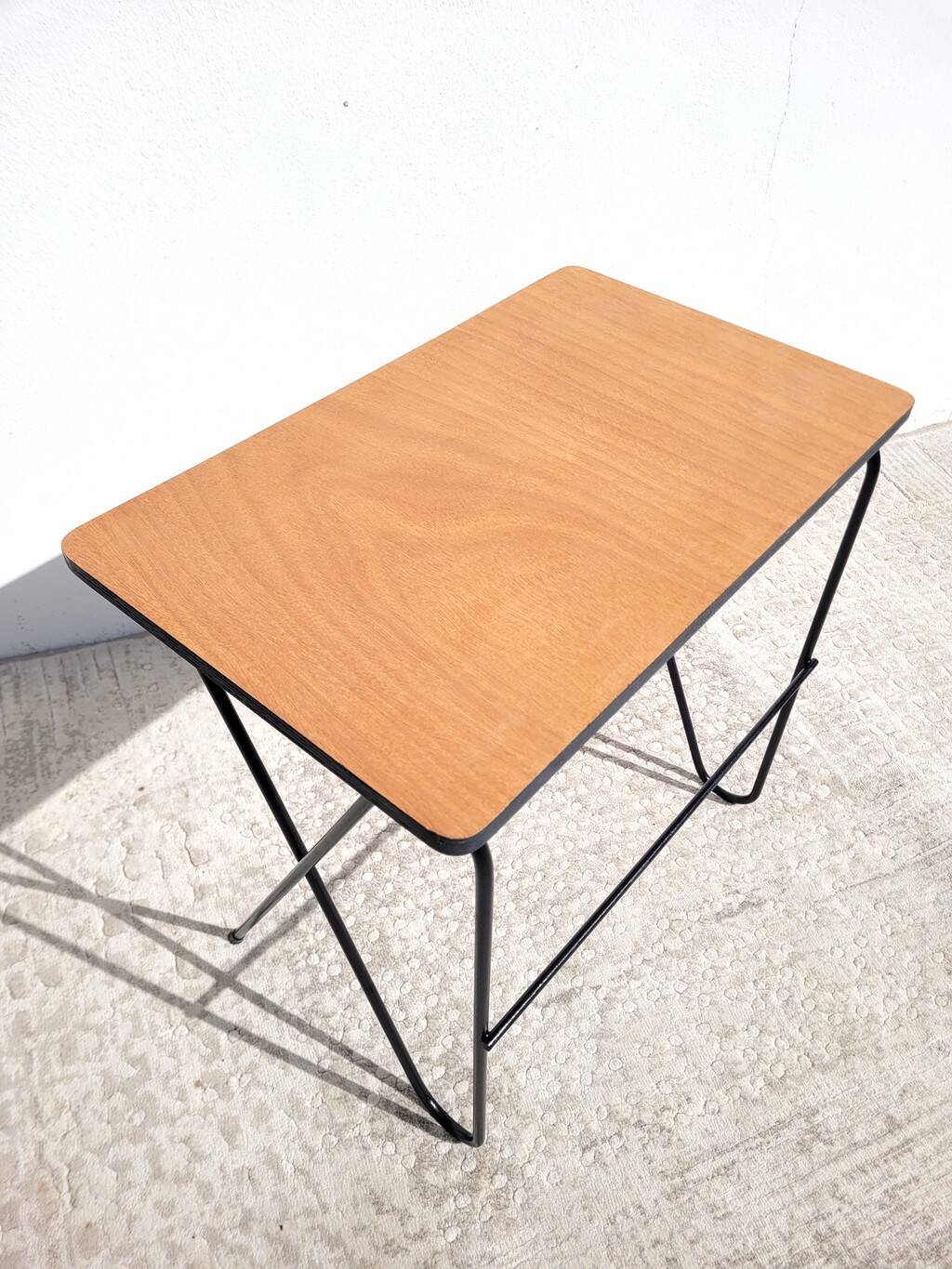 Refurbished vintage hairpin legs side table