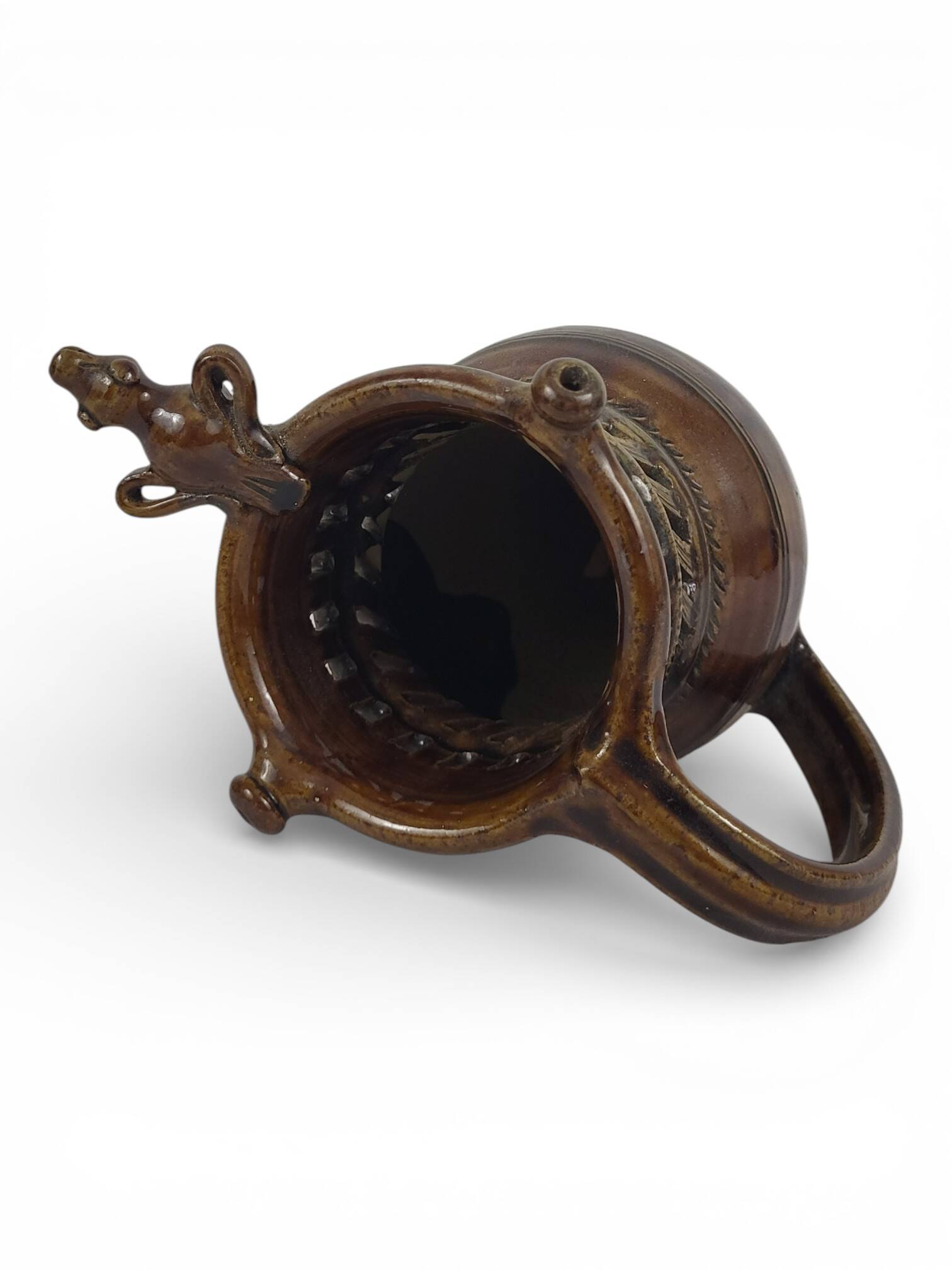 Deceptive pitcher in stoneware signed Jean-Claude Seguin (1954-)