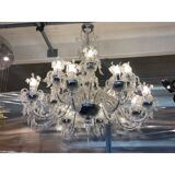 Contemporary "ca rezzonico" with flowers and leaves murano glass chandelier