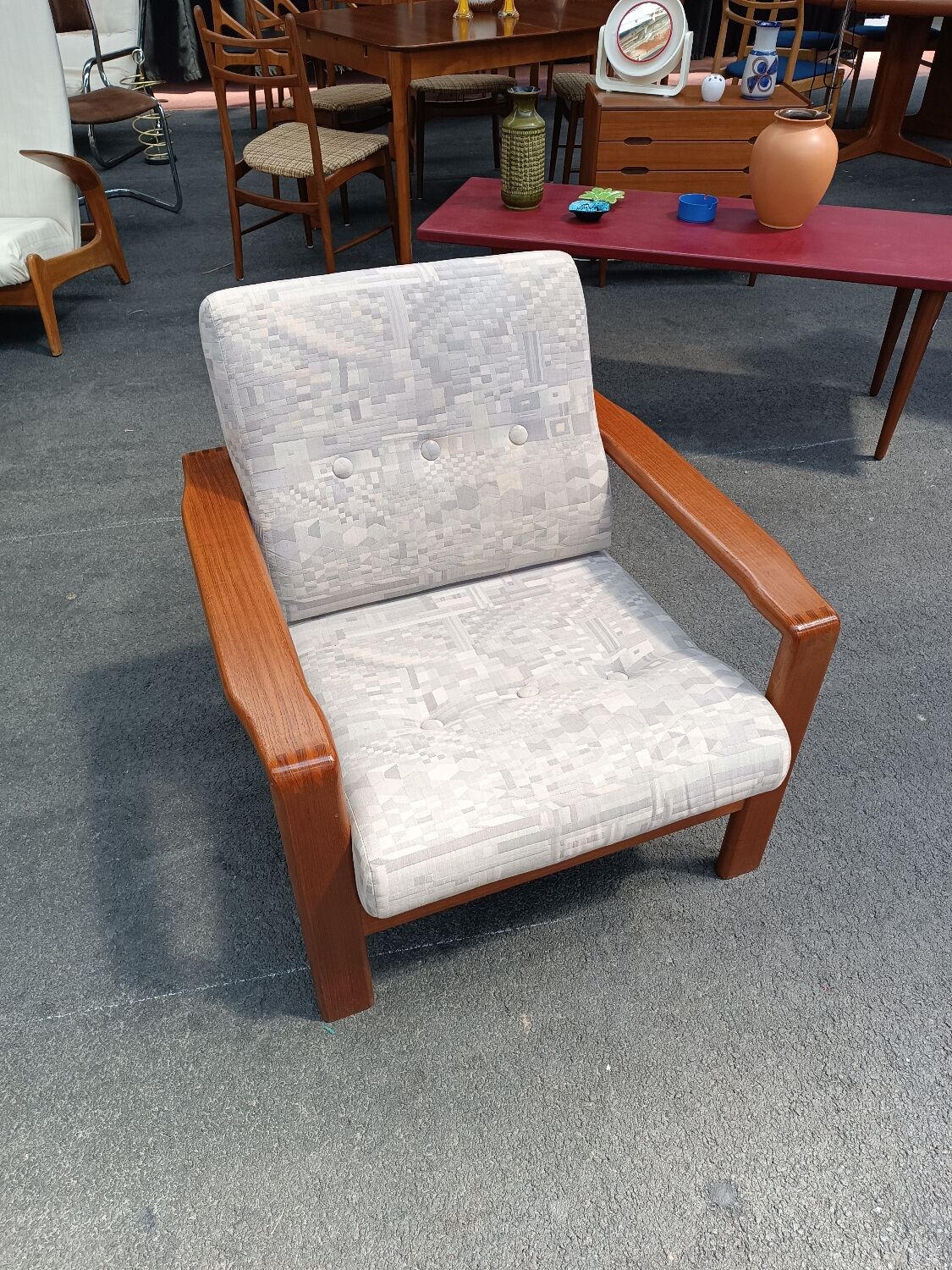 Scandinavian armchair solid teak 60s