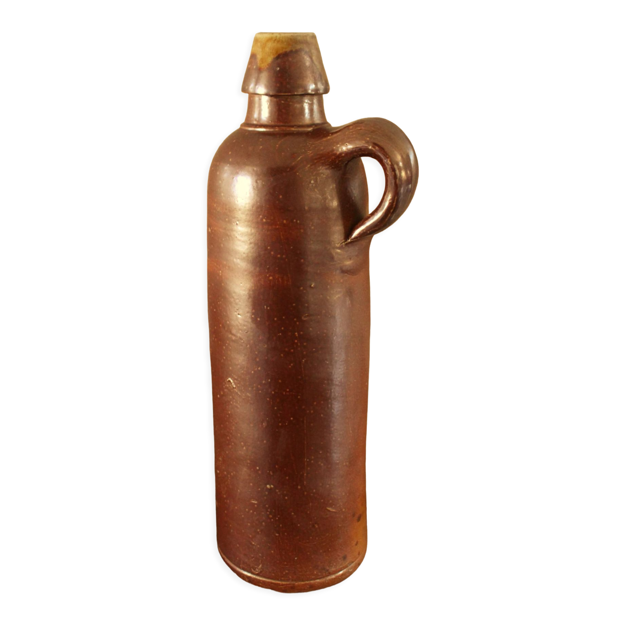 Bouteille liqueur grès vintage poignée