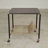 Metal and gilded brass serving trolley
