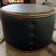Vintage black round pouf / footstool