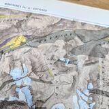 The Saint-Gothard, Switzerland, original map printed in 1878
