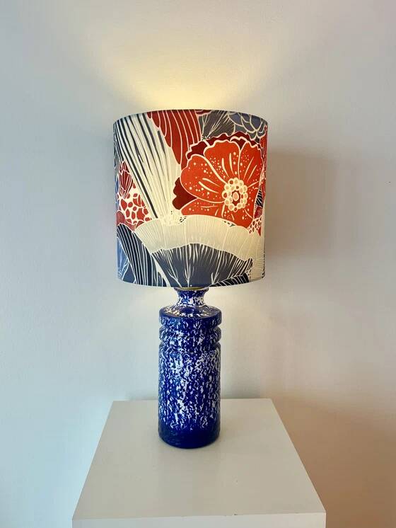 Ceramic vase lamp veb haldensleben – gdr | unique recycled piece