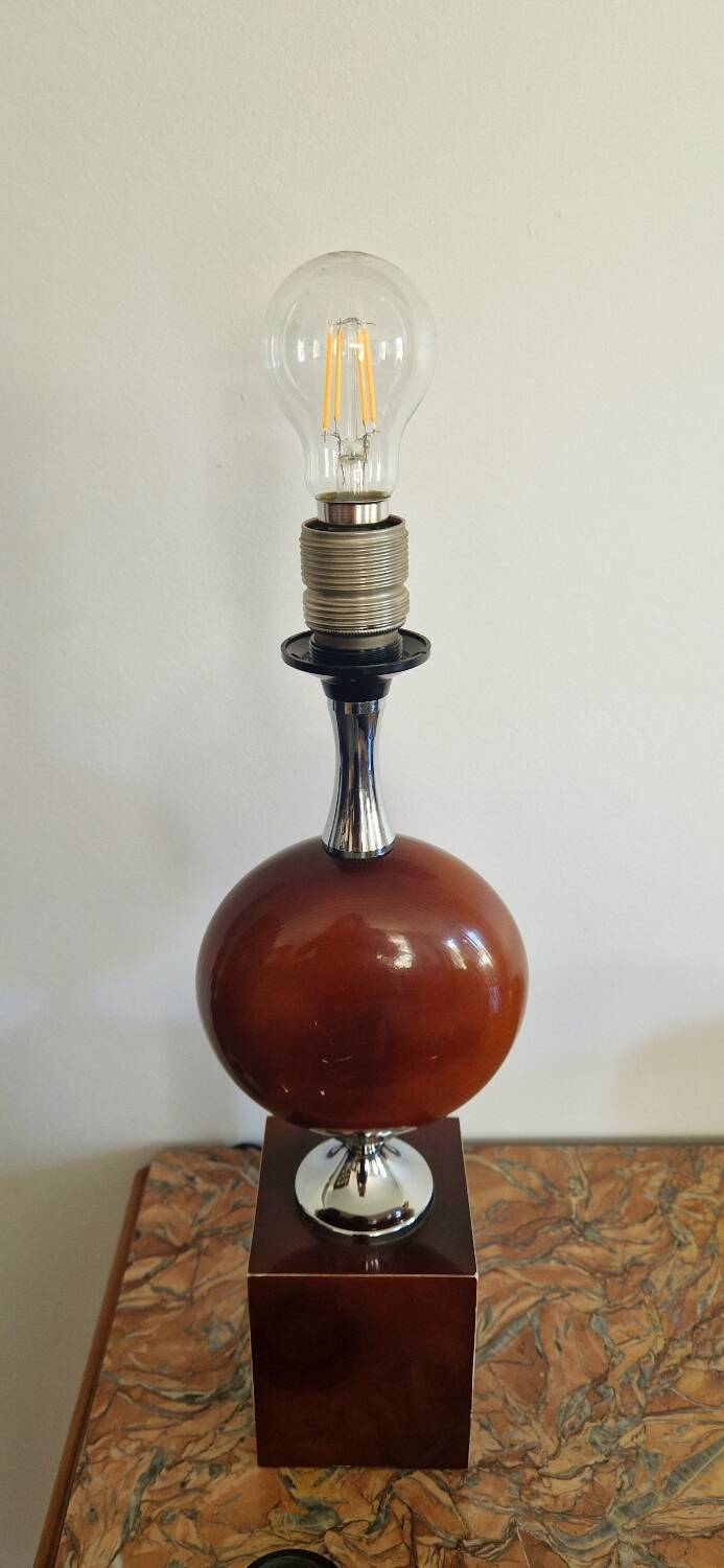 Barbier house lamp - Lacquered and chrome-plated metal - 1970s