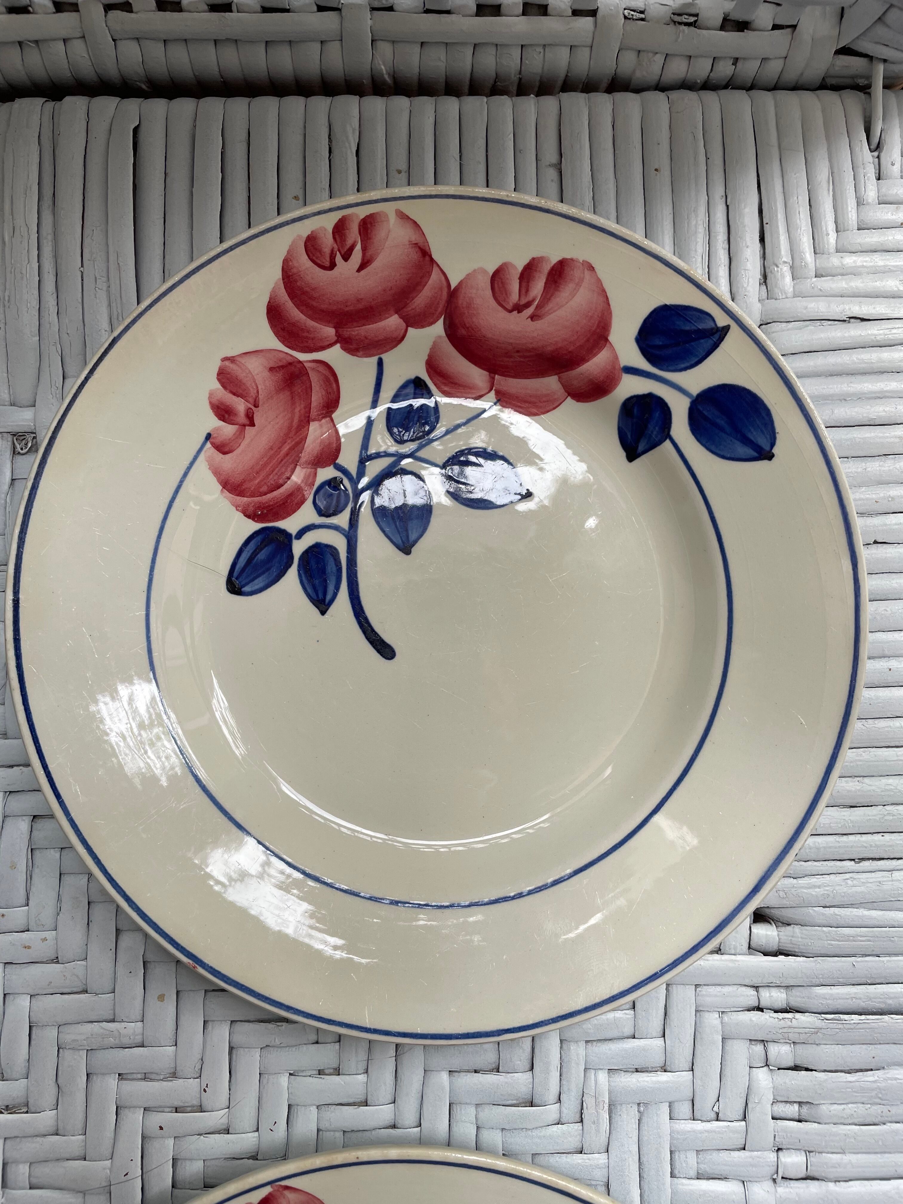 HBCM Rose Decorated Dessert Plates