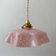 Walking suspension in Clichy glass speckled pink bobon years 20-30