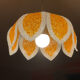 Suspension vintage fleur orange