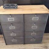 Meuble Ronéo à 8 clapets industriel bois métal