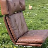 Unique piece - Danish chrome and leather armchair attributed to Poul Nørreklit