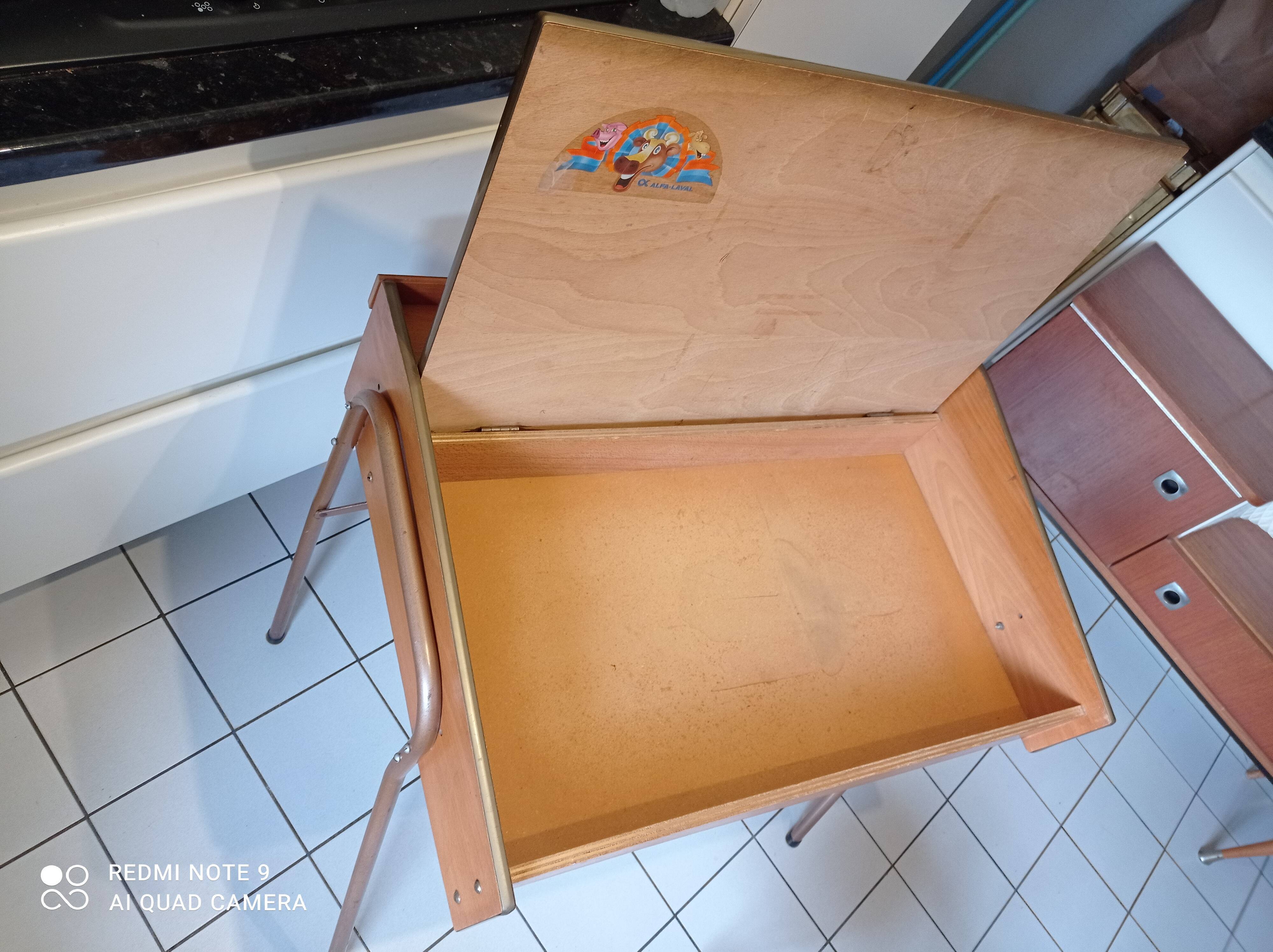 Bureau et chaise enfant vintage design lallemand