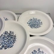 Set of 10 antique Lunéville flat plates – blue floral decoration