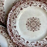 6 Jules Vieillard dessert plates in iron earth, "Louis XV" service