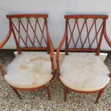 Pair of art nouveau mahogany armchairs