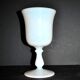 Antique footed glass in white opaline goblet chalice – Meisenthal craftsmanship?