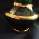Two vintage green vases in glass and granite effect 50s