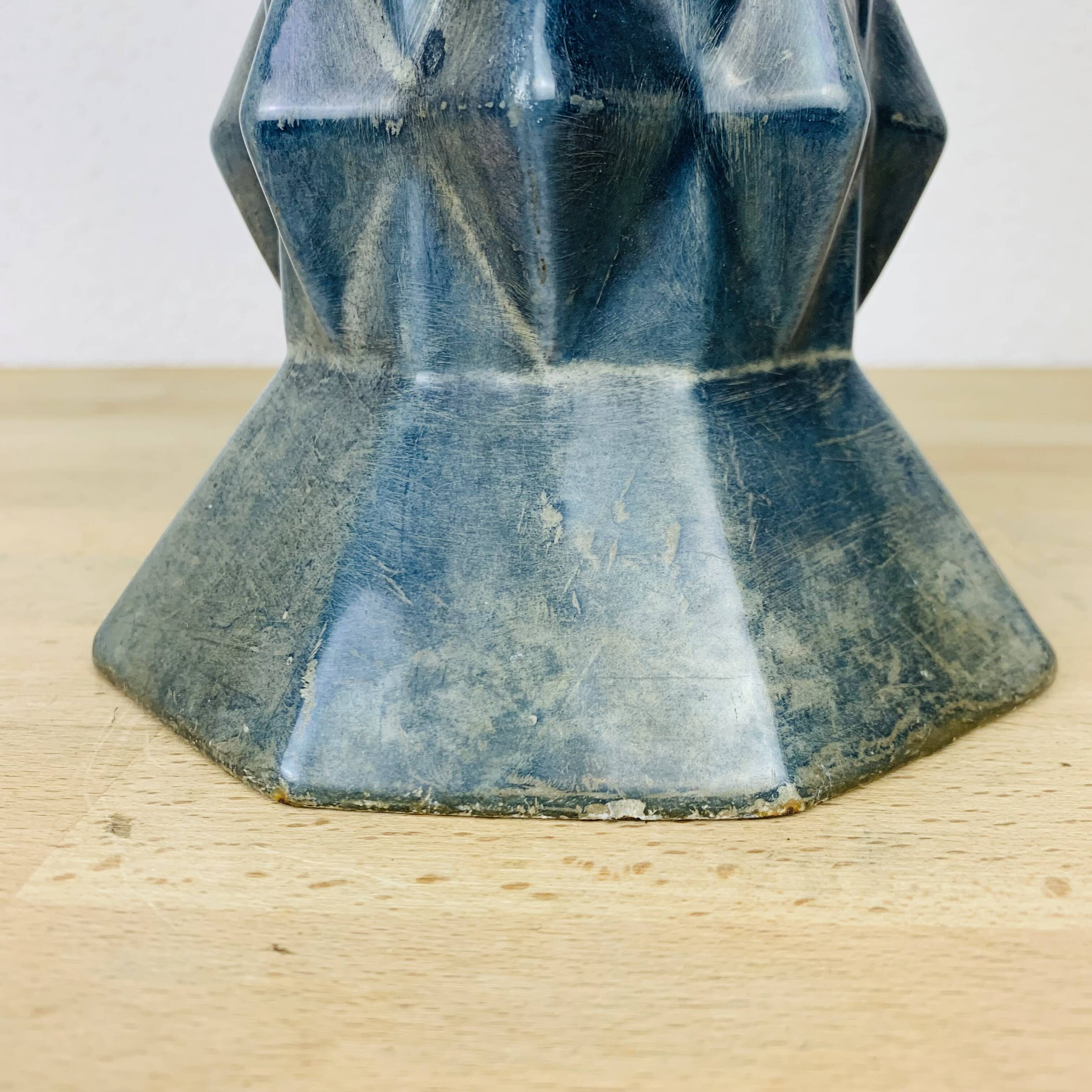 Art Deco enameled cast iron vase