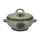 Ancienne soupière légumier faïence kg lunéville - monogramme p et décor rinceaux