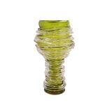 'Tamtam Honey' vase in crystal and green glass - Sem Schanzer (as l'Anverre