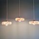 Set of 3 pendants in pink marbled opaline
