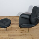 Armchair ML 214 with Ottoman by Illum Wikkelsø for Mikael Laursen 1960s