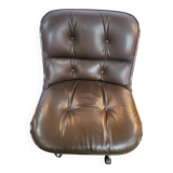Charles Pollock armchair from the 80s – Leather, metal, plastic.