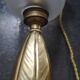 Old brass lamp glass purple Art Deco 1930 TBE H 30 cm