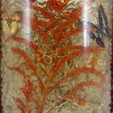 Corner wall light from the potters of Accolay in patinated copper and fractal resin,