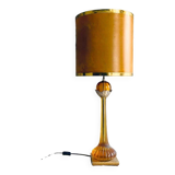 Large Regency style amber lucite table lamp