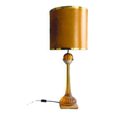 Grande lampe de table en lucite ambre de style Régence