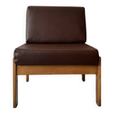 Modernist wooden armchair by Bauman, 1970 design.