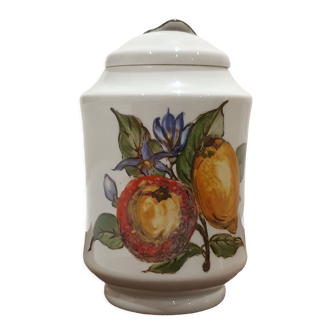 Porcelain pot with fruit decoration