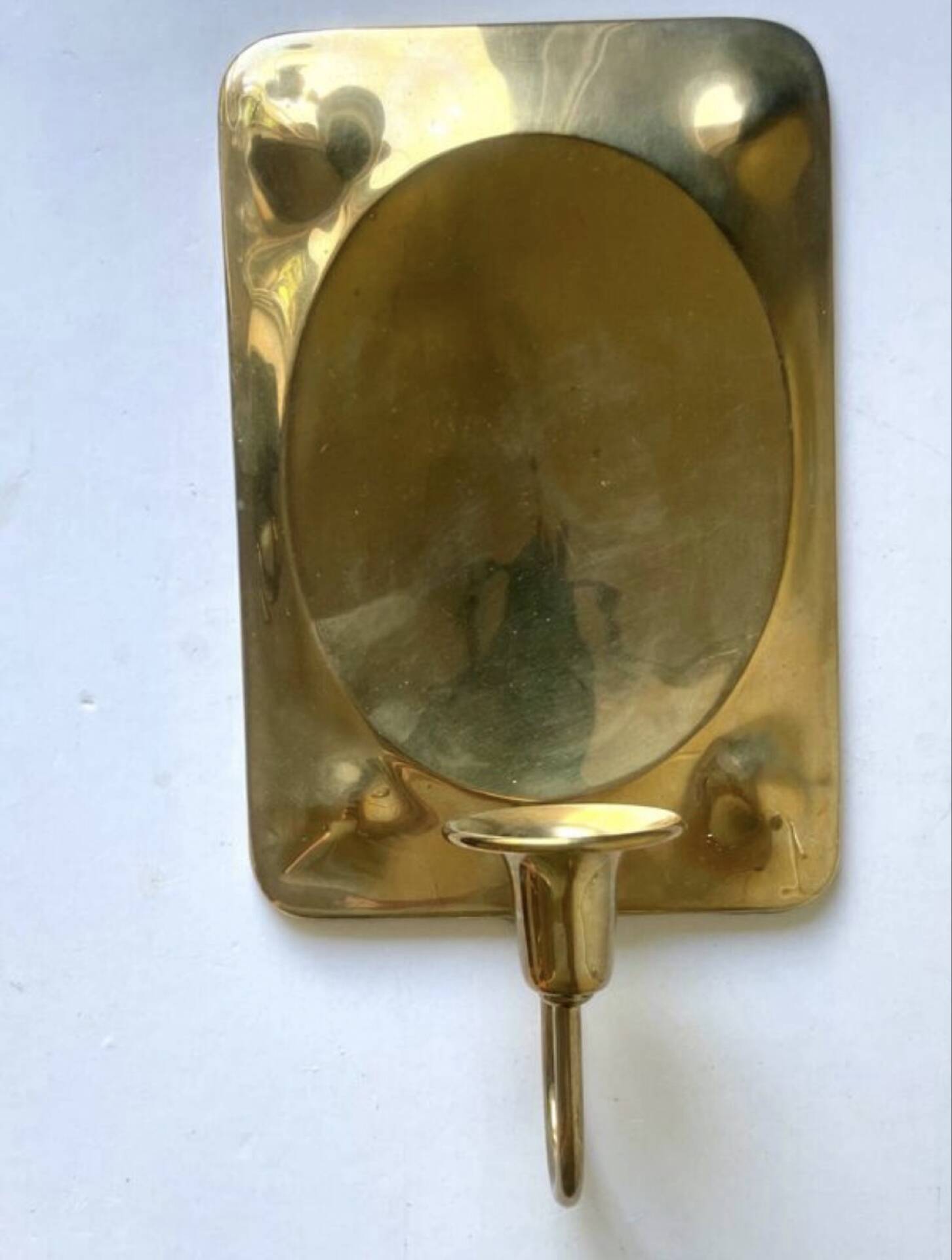 Vintage Scandinavian Brass Wall Candle holder Sconce height 28 cm