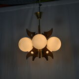 Midcentury Wood Chandelier, 1970s